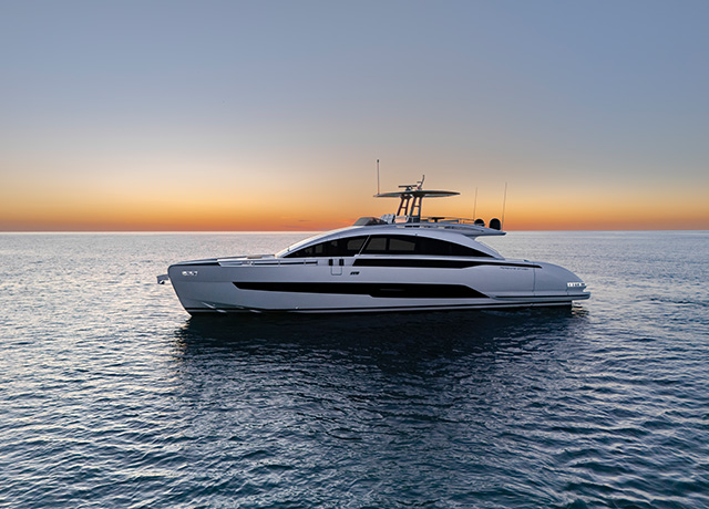 Performance, design and sportiness for an appealing cruising experience: it’s the new Pershing GTX80.<br />
 