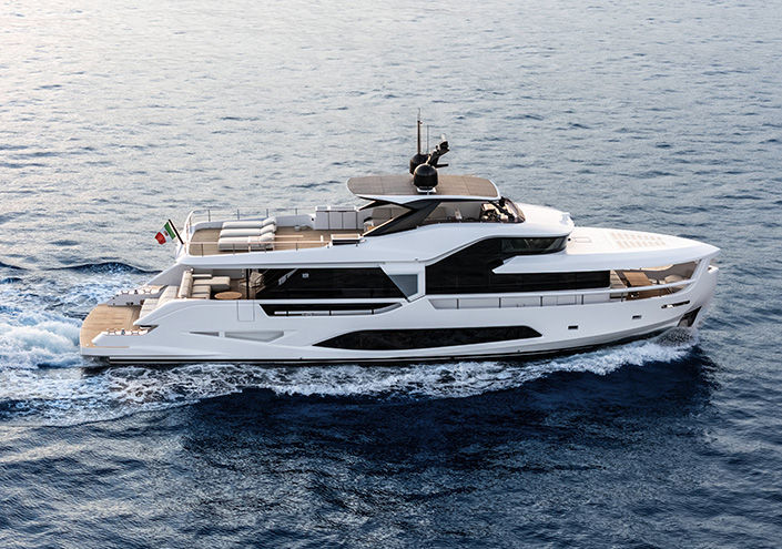 Ferretti Yachts presents INFYNITO 80: new horizons to push beyond imagination.<br />
 